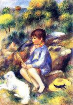 Young boy by the river 1890